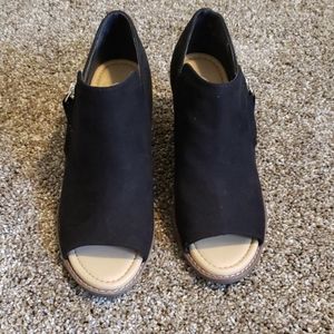 Black peeptoe booties